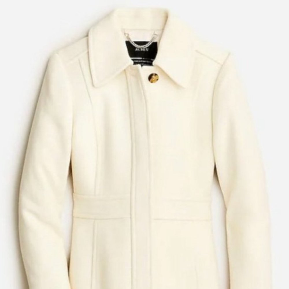 NEW! J.Crew Lady Day Topcoat Italian Wool Vintage White Size 12